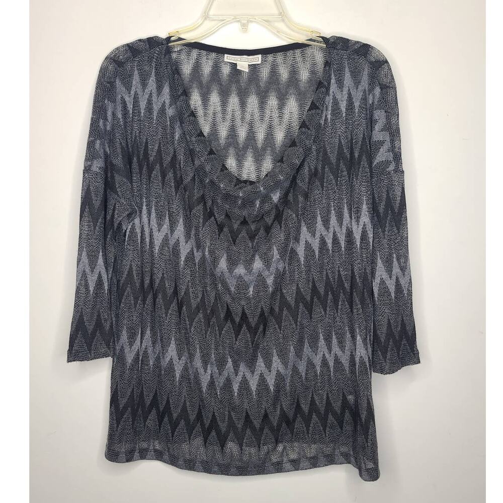 Dana Buchman black grey chevron shirt - medium